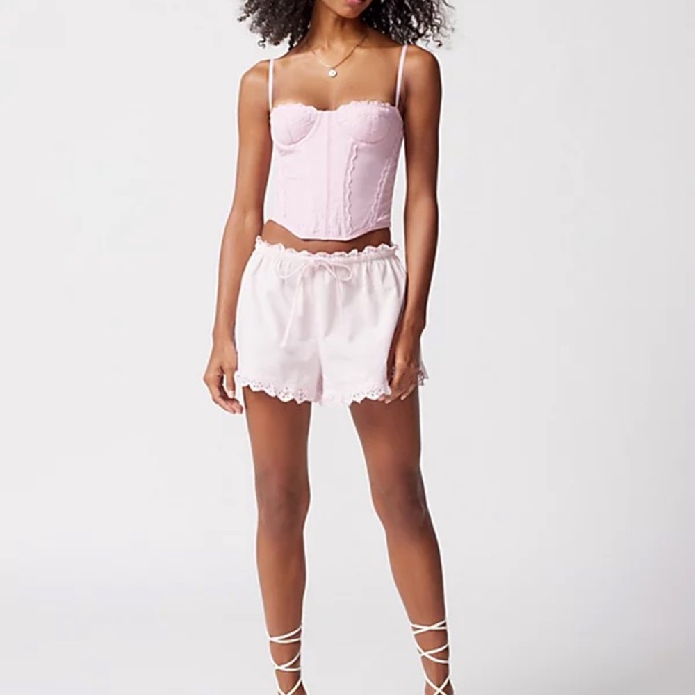 Elegant Pink Women's Lacy Shorts
